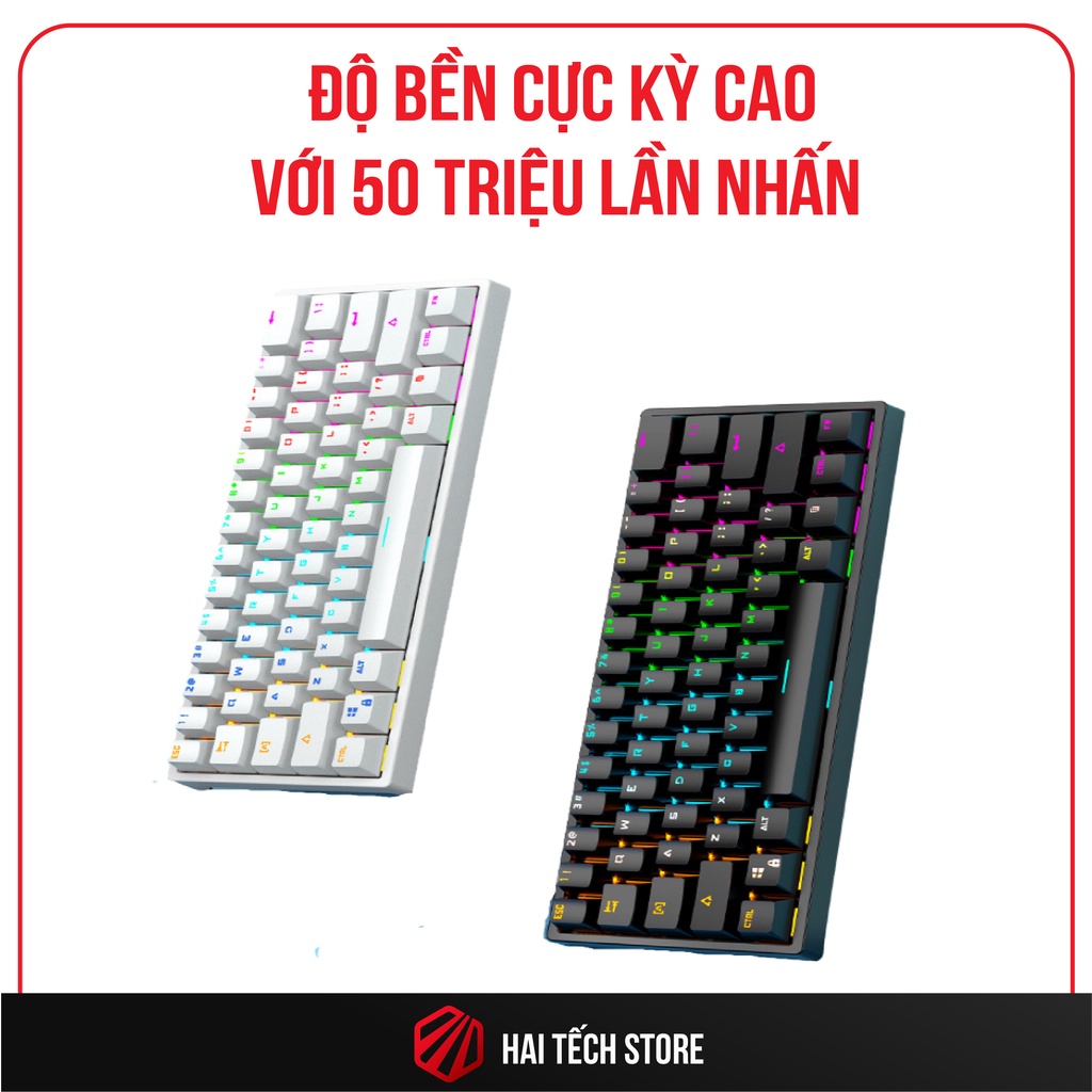 Bàn phím cơ LEAVEN K620 PRO 61 phím, rbg led, blue switch, red switch, bàn phím máy tính