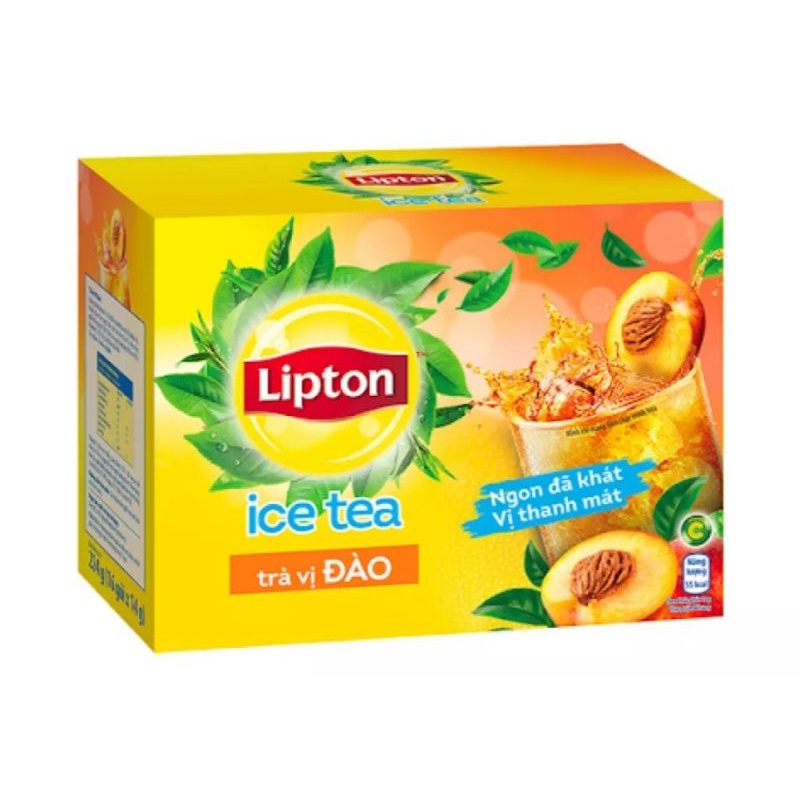 Trà Lipton hòa tan vị chanh/đào hộp 10gói