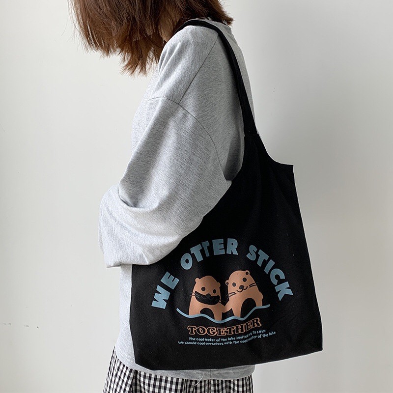 Túi tote bao tử rái cá together (có sẵn)