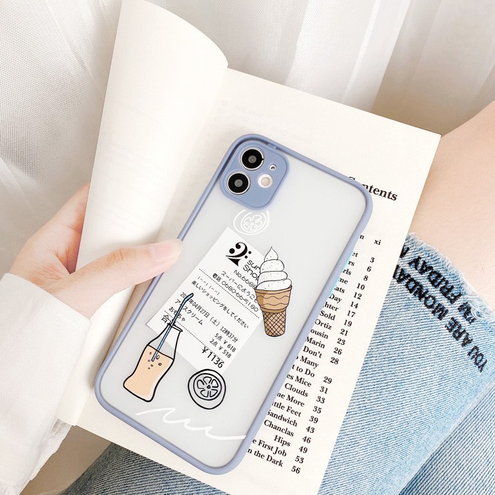 Ốp lưng iphone Kem Japan nhám viền nổi cong 5/5s/6/6plus/6s/6splus/7/7plus/8/8plus/x/xr/xs/11/12/pro/max/plus/promax | BigBuy360 - bigbuy360.vn