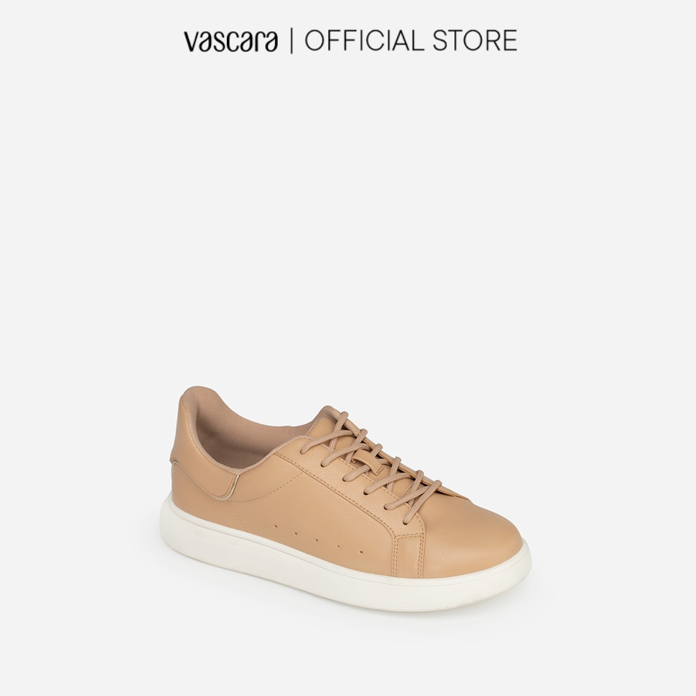 Vascara Giày Sneaker Gót Viền Metallic SNK 0041 Màu Be