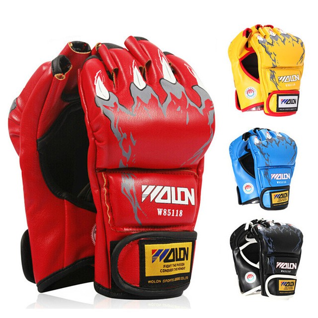 Găng bao tay đấm bốc boxing mma Walon hở ngón - Tặng băng đa, Thiết bị tập boxing, mma, trainning,sparring chuyên nghiệp