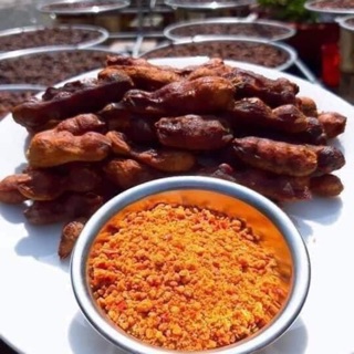 Me lào chấm muối tôm siêu ngon