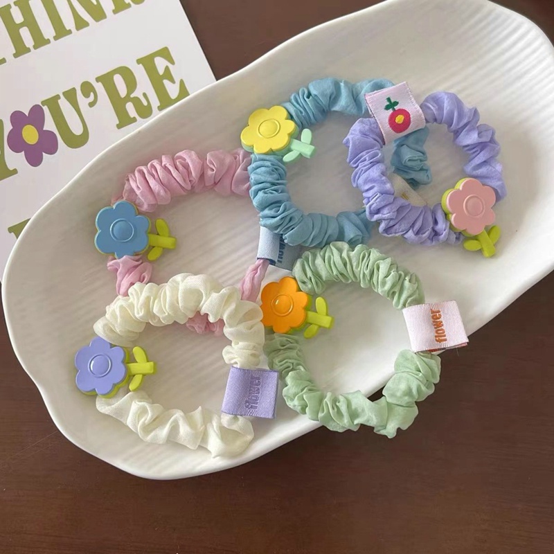 Dây Buộc Tóc Cao Su Họa Tiết Hoạt Hình Phong Cách Hàn Quốc Cho Bé Gái