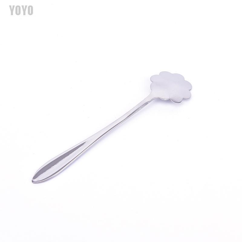 Muỗng Cà Phê Cán Hình Bông Hoa Bằng Thép Không Gỉ