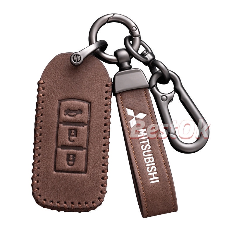 Bao Da Chìa Khoá Mitsubishi Xpander, Outlander, Triton, Attrage, Mirage, Pajero Sport handmade Da Thật 003