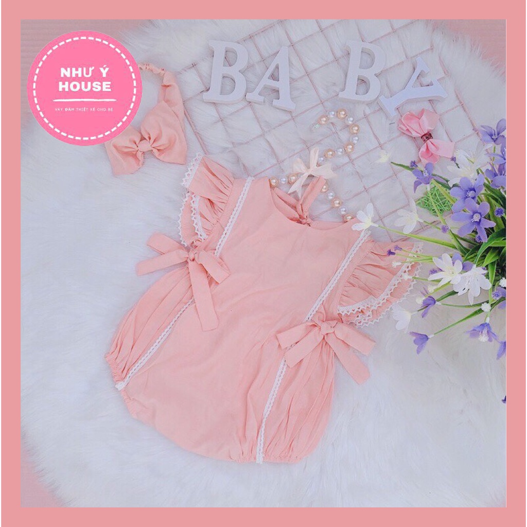 Bodysuit for baby girls - Body bé gái sơ sinh [𝐓𝐀̣̆𝐍𝐆 𝐊𝐄̀𝐌 𝐓𝐔𝐑𝐁𝐀𝐍  ]- NHƯ Ý HOUSES- Body cho bé đầy tháng hồng nơ eo