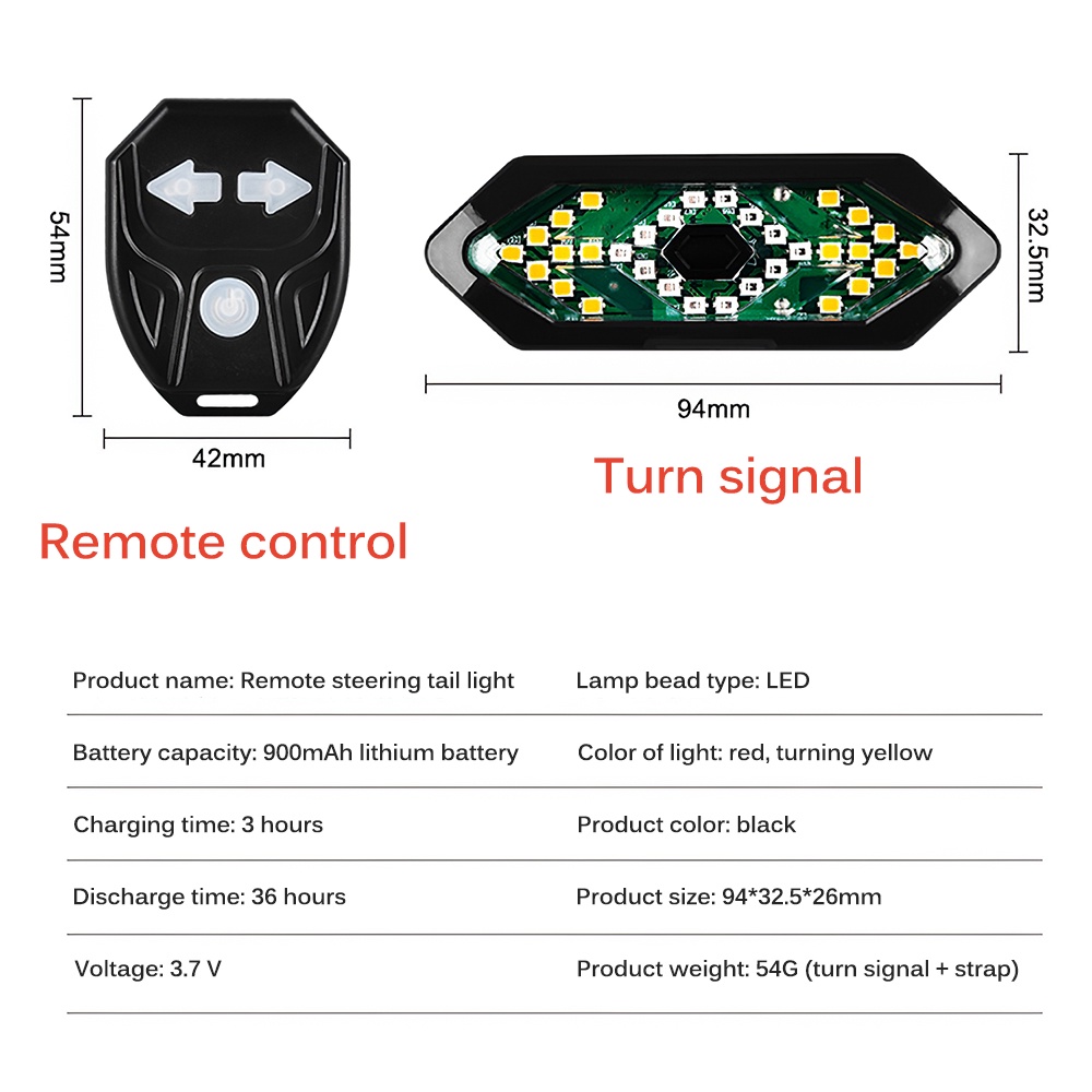 Đèn LED Tín Hiệu Gắn Đuôi Xe Đạp Kèm Điều Khiển Từ Xa Và Sạc USB Tiện Dụng