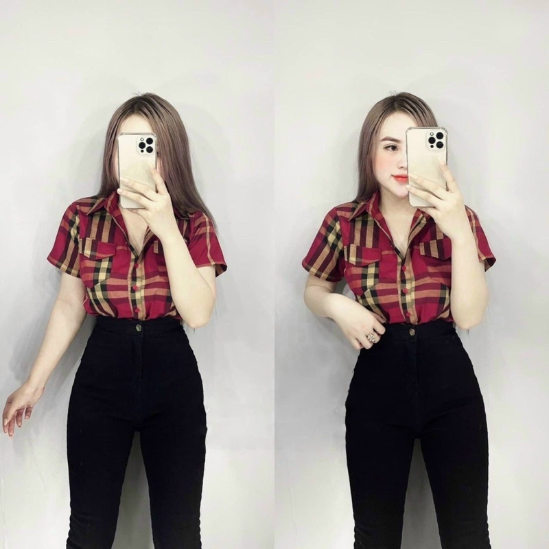 Áo sơ mi caro hàng cao cấp Quảng Châu, sơ mi bbr giá rẻ