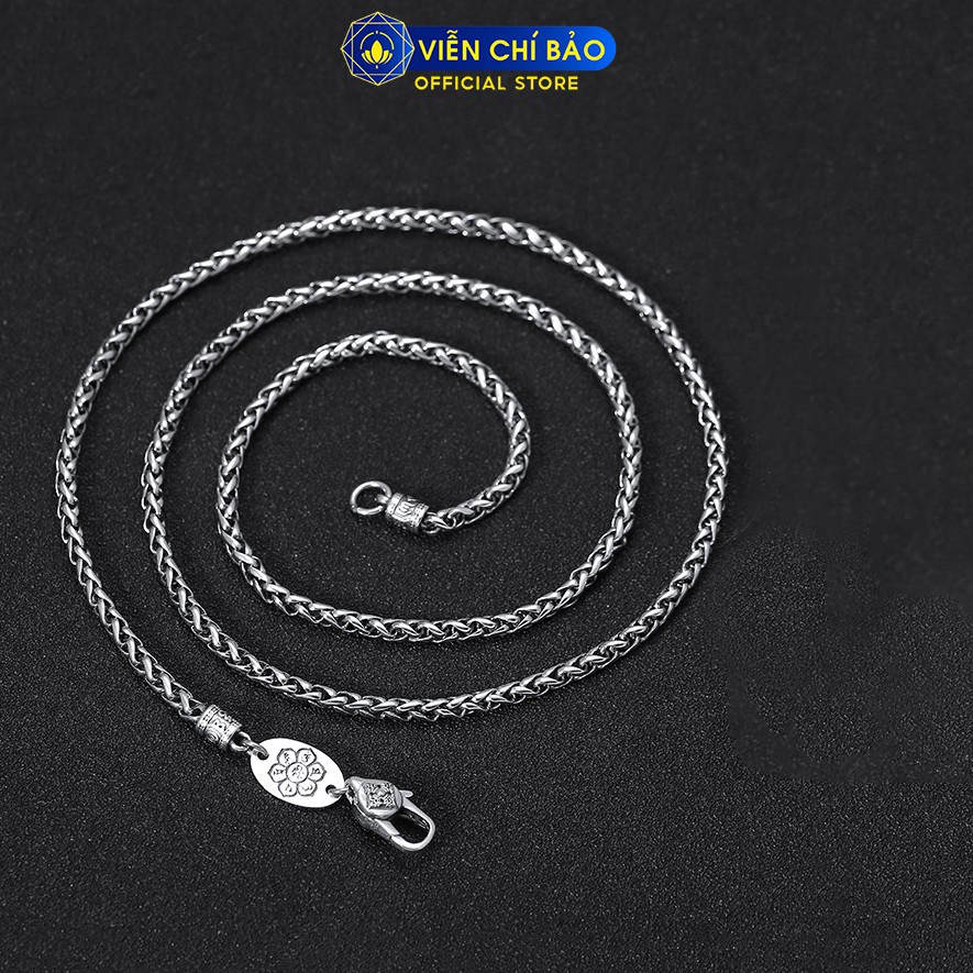 Dây chuyền bạc nam móc Chùy Kim Cang lục tự chân ngôn chất liệu bạc Thái 925 Viễn Chí Bảo D100257