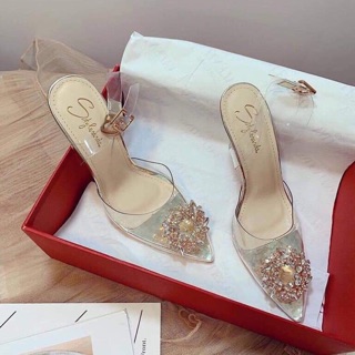 Guốc quai trong đính đá hoa hàng 9p cao cấp