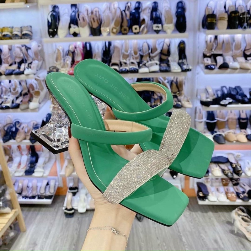 Giày gót Ly mika quai ống xoàn cao cấp chất da mờ cao 7cm xinh xắn mẫu mới ứa nhất 2022