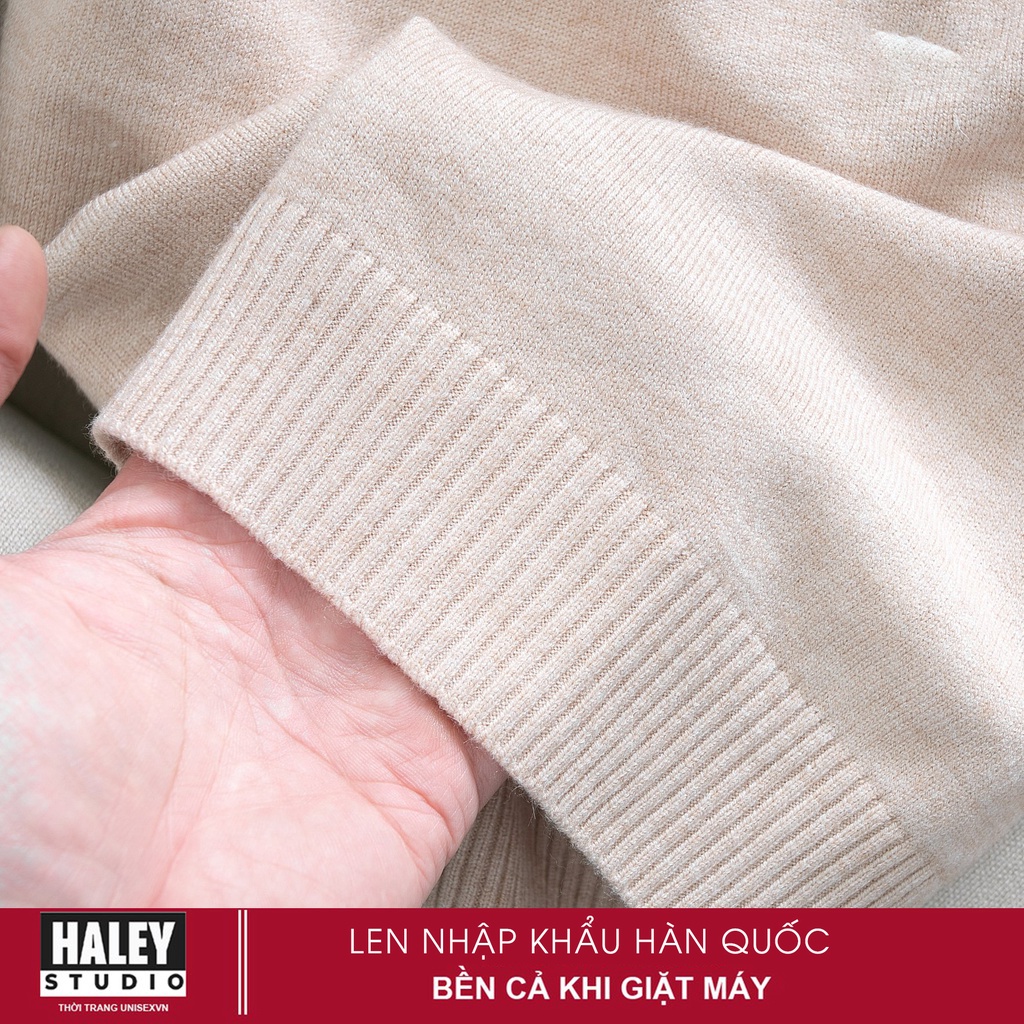 Áo Len Nam Cổ Gấp Dáng Tay Dài Cổ 1/2 Chất Len Hàn Quốc dày ấm Nguyên Tấm Haley Size 40-80kg đủ màu