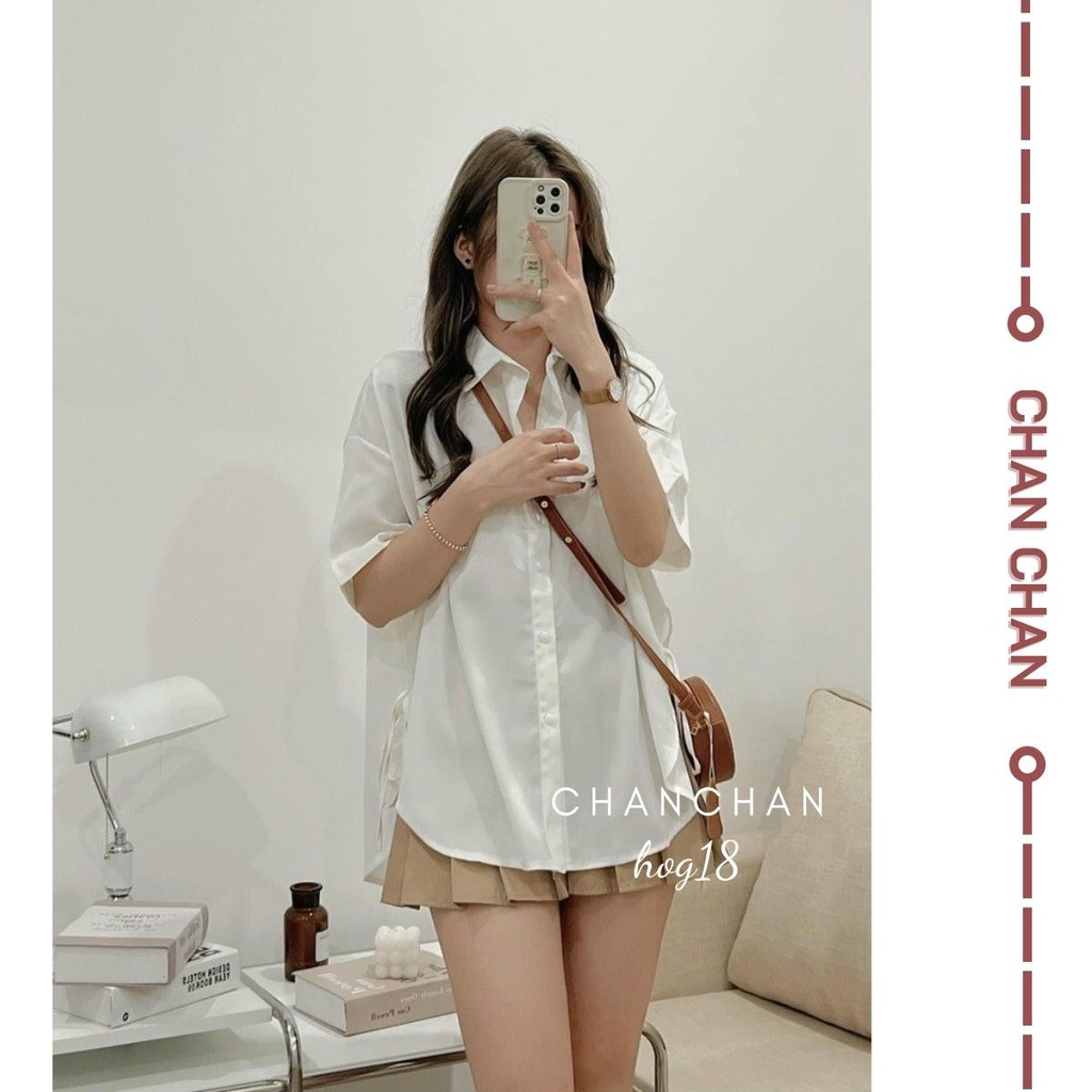 Áo Sơ Mi Nữ Tay Ngắn Tay Dây Eo Nhiều Màu Xinh Xắn