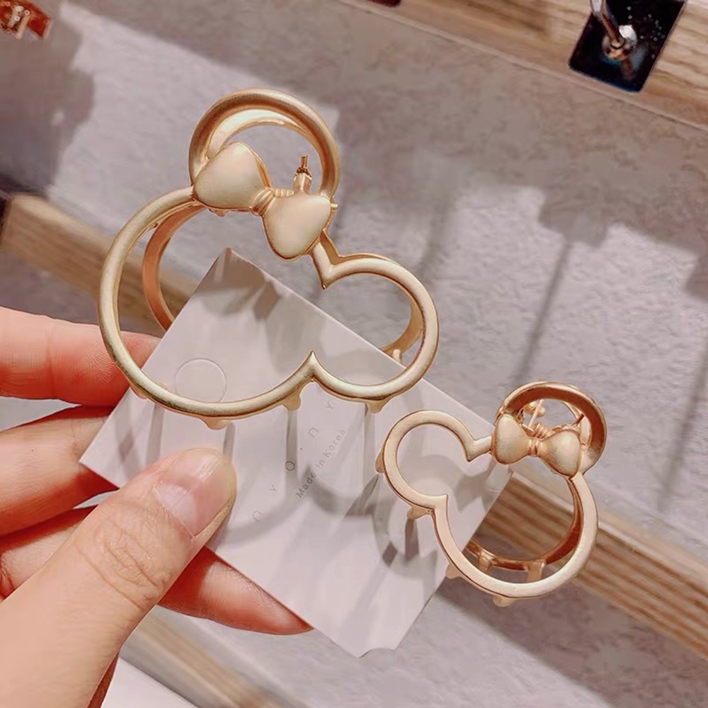【COD】Kẹp tóc hình chuột Mickey bằng kim loại màu vàng thời trang