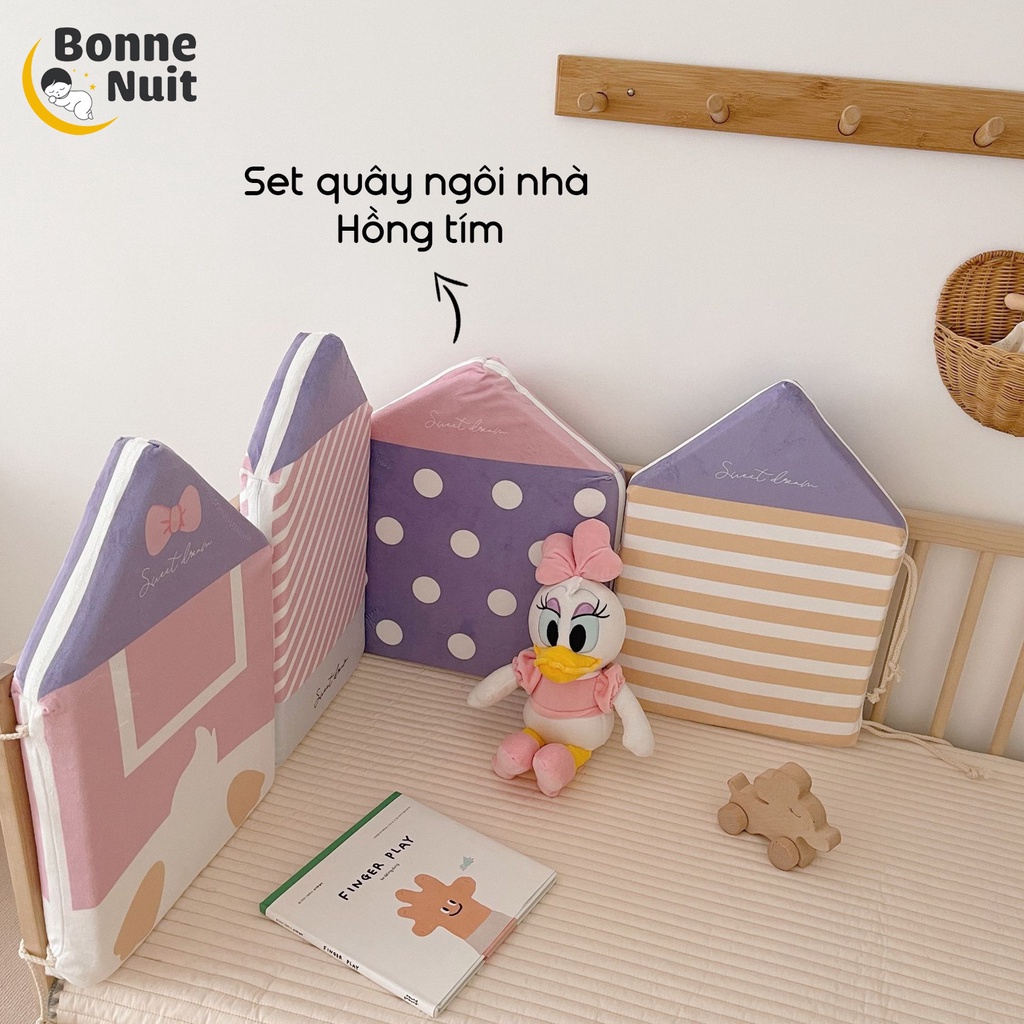 Set quây ngôi nhà 4 miếng vừa đảm bảo an toàn vừa trang trí phòng cho bé