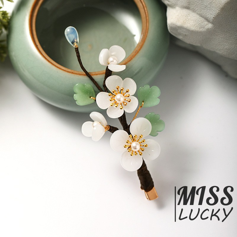 Trâm Cài Tóc Hình Hoa Đính Ngọc Trai Thanh Lịch Cho Nữ