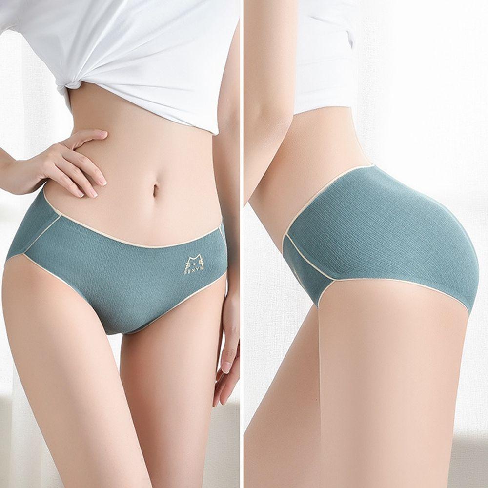 SOMEDAYZL Quần Lót Cotton Mềm Mại Lưng Vừa In Họa Tiết Mèo Cho Nữ