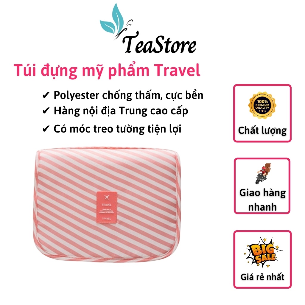 Túi đựng đồ trang điểm, mỹ phẩm, đồ cá nhân du lịch Travel, chống nước TeaStore