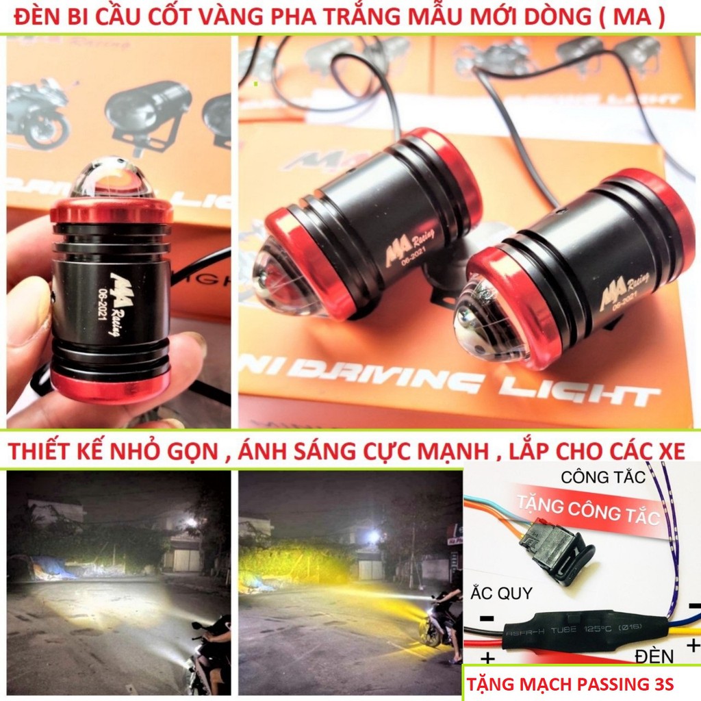 ĐÈN TRỢ SÁNG BI CẦU MINI VIỀN ĐỎ MẪU MỚI SIÊU SÁNG SIÊU BỀN HÀNG VÍP