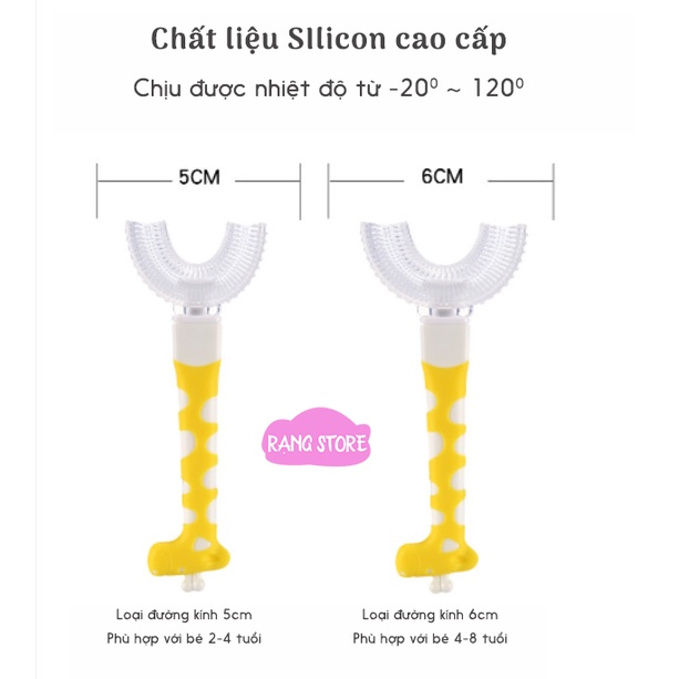 Bàn chải đánh răng cho bé silicon hình chữ U hươu cao cổ