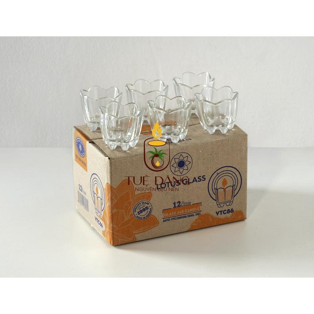 Ly làm nến tròn dâng cúng hộp 12 cái tặng kèm 12 bấc - Nguyên Liệu Nến Tuệ Đăng