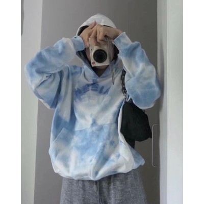 ÁO HOODIE MÀU LOANG XANH TRẮNG JENNIE BLACKPINK + ẢNH THẬT KHÁCH FB