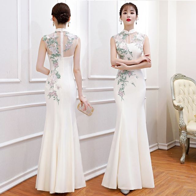 Đầm dạ hội/phù dâu hoa đính đá 228T (HÀNG ORDER 10-15 NGÀY)