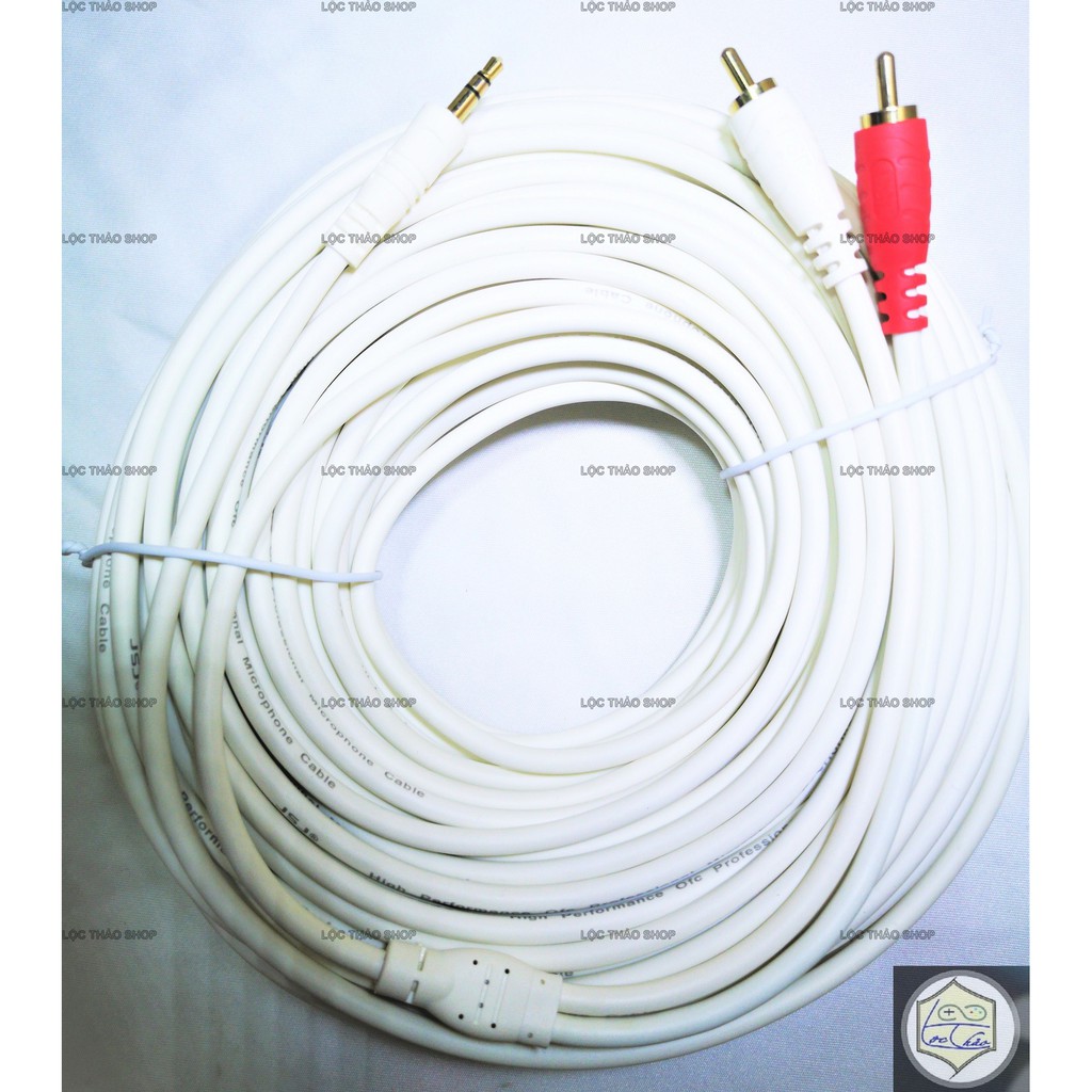 [Mã ELFLASH5 giảm 20K đơn 50K] Cáp loa jack 3.5 ra 2 AV hoa sen dài 20M 30M JSJ CAO CẤP CHỐNG NHIỄU