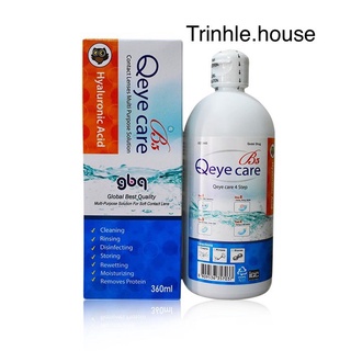 Nước ngâm lens Qeye Care 360ml- dung dịch ngâm rửa kính áp tròng Hàn Quốc date 11/2025- tặng khay