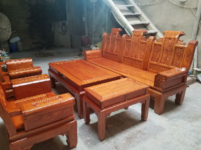 Bộ bàn ghế âu á hộp gỗ hương đá. Trương voi hoặc trương cuốn thư