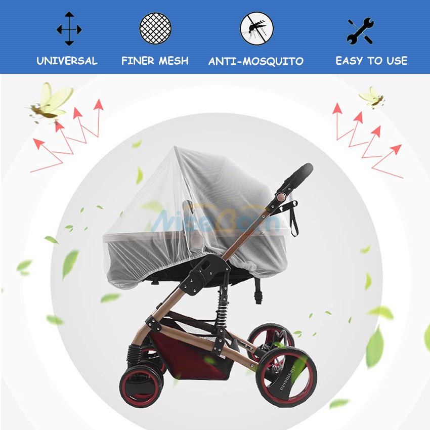 Lưới Chống Muỗi Siêu Mịn Bảo Vệ Xe Đẩy Em Bé An Toàn