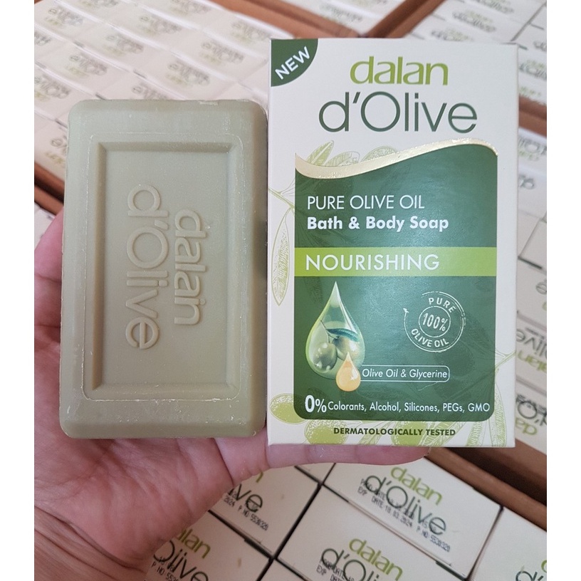 Xà Phòng Cục Tắm Gội Dưỡng Ẩm Sáng Da Từ Tinh Dầu Oliu Dalan D'olive 200g Olive Oil Soap