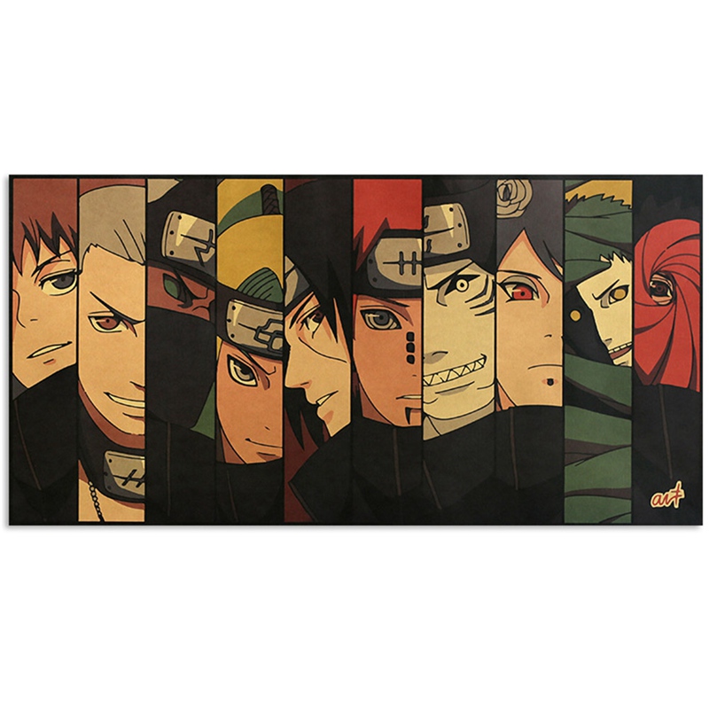 Tranh trang trí tường họa tiết hoạt hình Naruto phong cách cổ điển độc đáo
