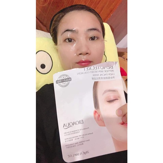 Miếng nạ thủy tinh, mặt nạ thạch collagen cấp ẩm dưỡng da căng bóng trong suốt.