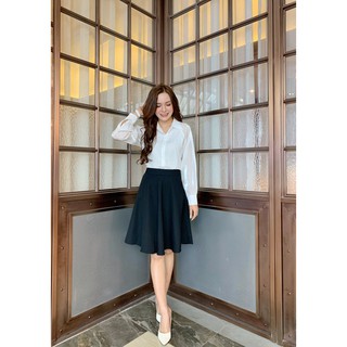 Áo sơ mi trắng phối hoa vai SEFA