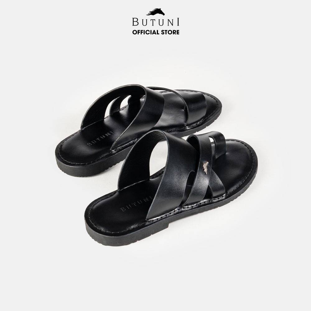 Dép xỏ ngón da thật Butuni Lively Sandal - Đen