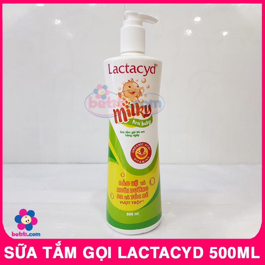 [CHAI LỚN] Sữa Tắm Gội Cho Bé Sơ Sinh Lactacyd Chai 500ml Có Vòi Tiện Lợi Tiết Kiệm