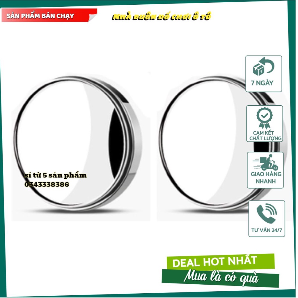 (bán sỉ) Bộ 2 gương cầu lồi xoá điểm mù có viền bao - gương cầu 360 độ gắn ô tô xe máy - loại đẹp