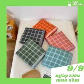 Bộ Chăn Ga Gối Cotton Đũi✨m6/m8/2m- Tiệm Nhà Mêu✨ Set 4 Món Chăn Chần Bông Cotton Đũi Công Nghê Xuất Nhật Muji