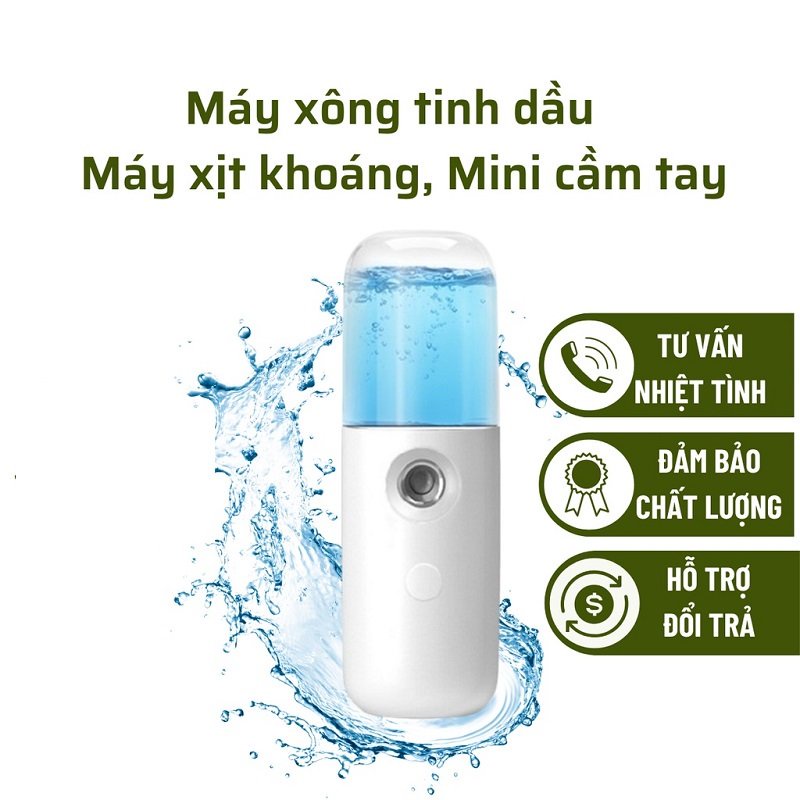 COMBO MÁY XÔNG MINI CẦM TAY VÀ 1 HỘP VIÊN XÔNG TINH DẦU