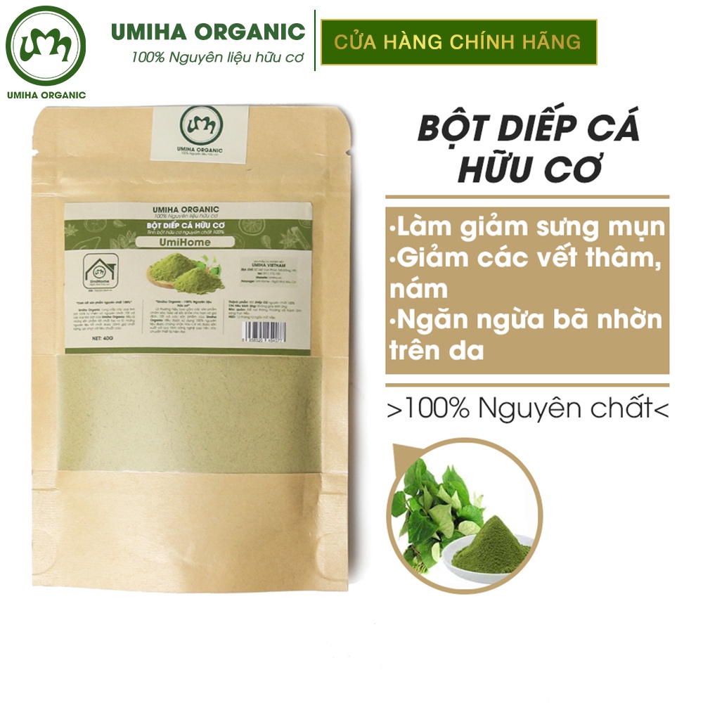 Bột Diếp Cá nguyên chất UMIHA 40G - Dùng cho đắp mặt dưỡng trắng da loại bỏ mụn hiệu quả