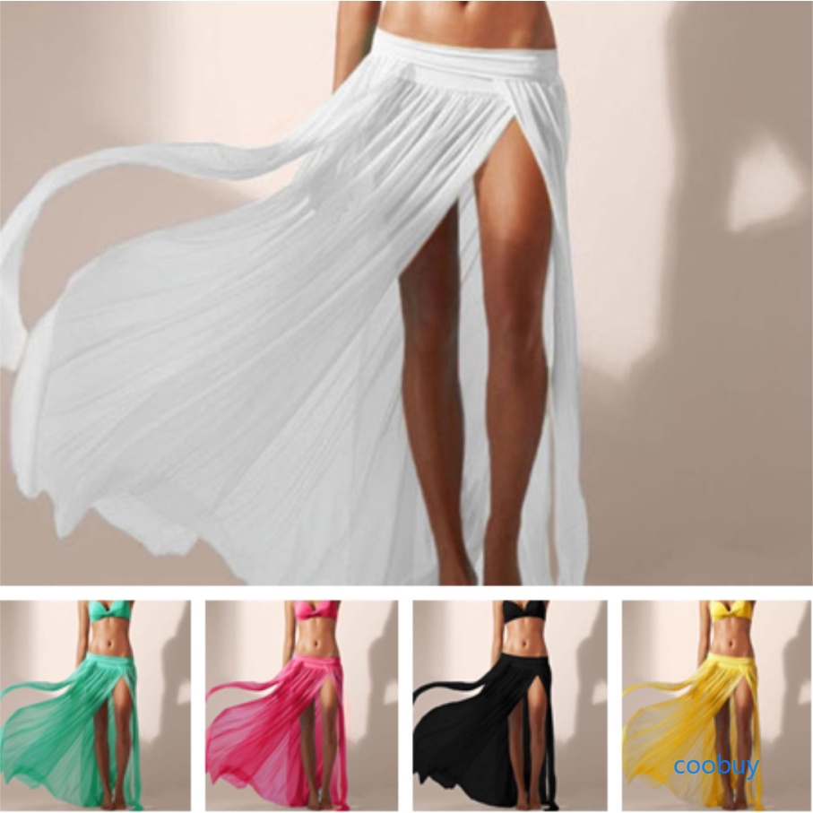 Váy sarong màu trơn mặc ngoài đồ bơi quyến rũ thời trang cho nữ
