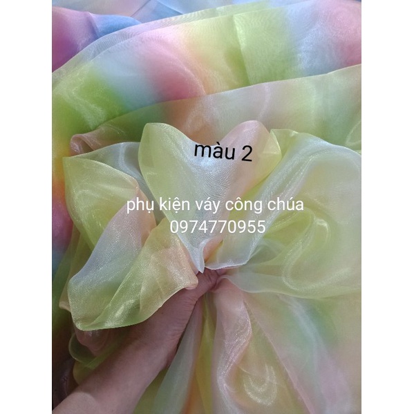 Voan kính  cầu vồng ánh nhũ .