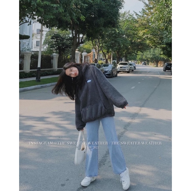 (Ảnh thật) Áo hoodie lông cừu thêu logo nhỏ the.sweaterweather TSW | BigBuy360 - bigbuy360.vn