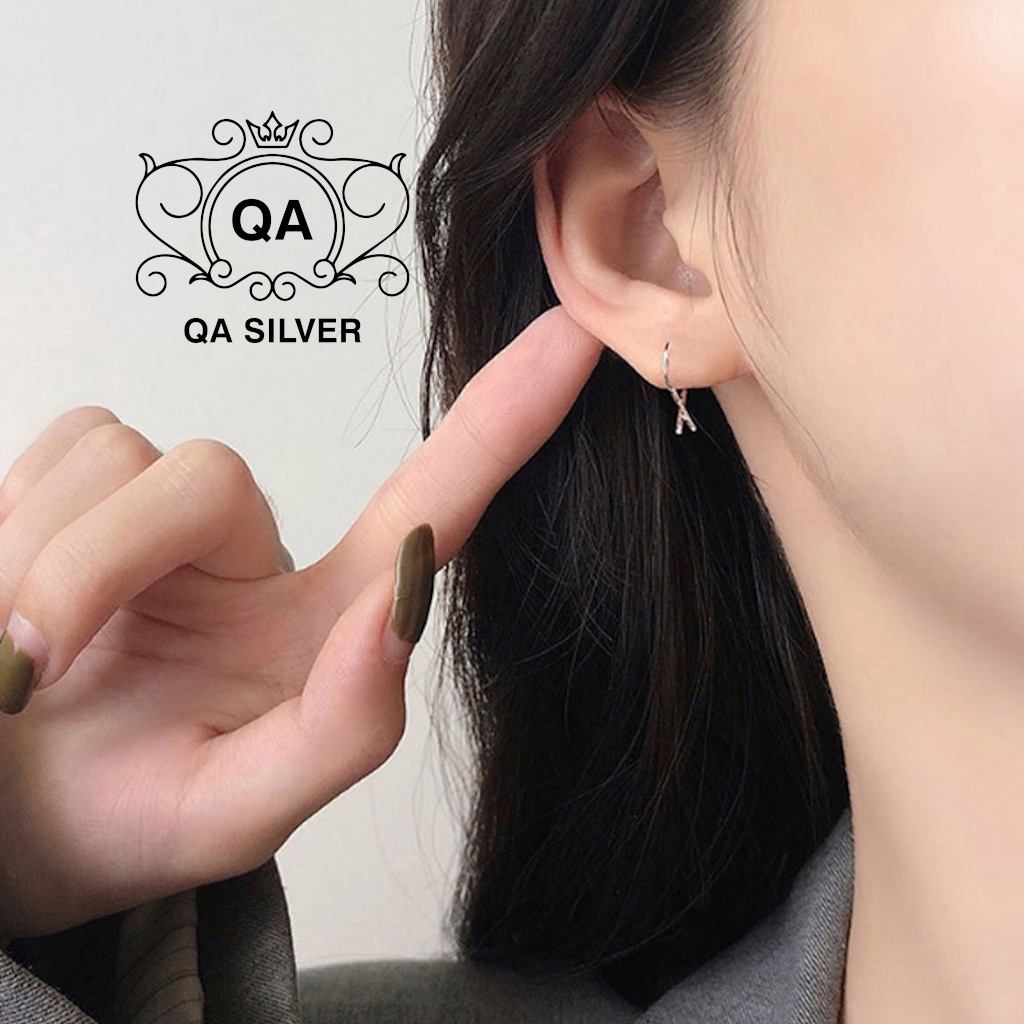 Khuyên tai bạc 925 trái tim nhỏ bông nam nữ S925 HEART Silver Earrings QA SILVER EA190814