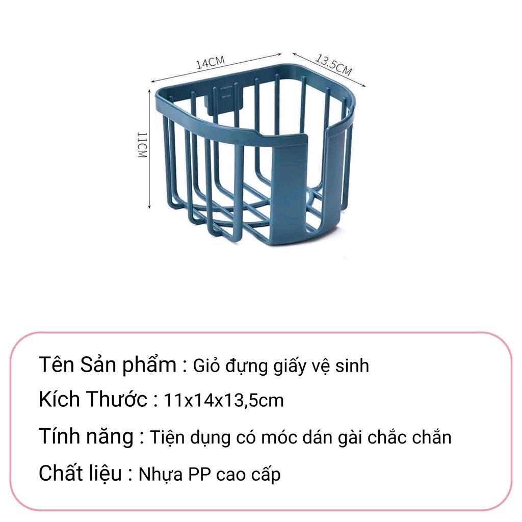 Giỏ Đựng Giấy Vệ Sinh Dán Tường, Treo Tường Đựng Khăn Giấy Tiện Lợi Gia dụng Thành Luân