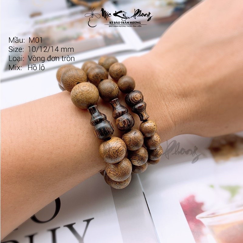 Vòng Tay Gỗ Trầm Hương Nam Nữ [Mộc Kỳ Phong] Size 4li 6li 8li 10li 12li 14li 16li 18li