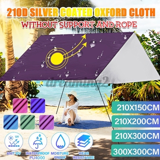3M*3M High Quality Outdoor Kepeak Tent Tarp Camping Tent Awning Sun Shade Rain Shelter Beach Camping Picnic Pad Moisture-proof Mat (tent Only,Support Not Include) DREAMING2