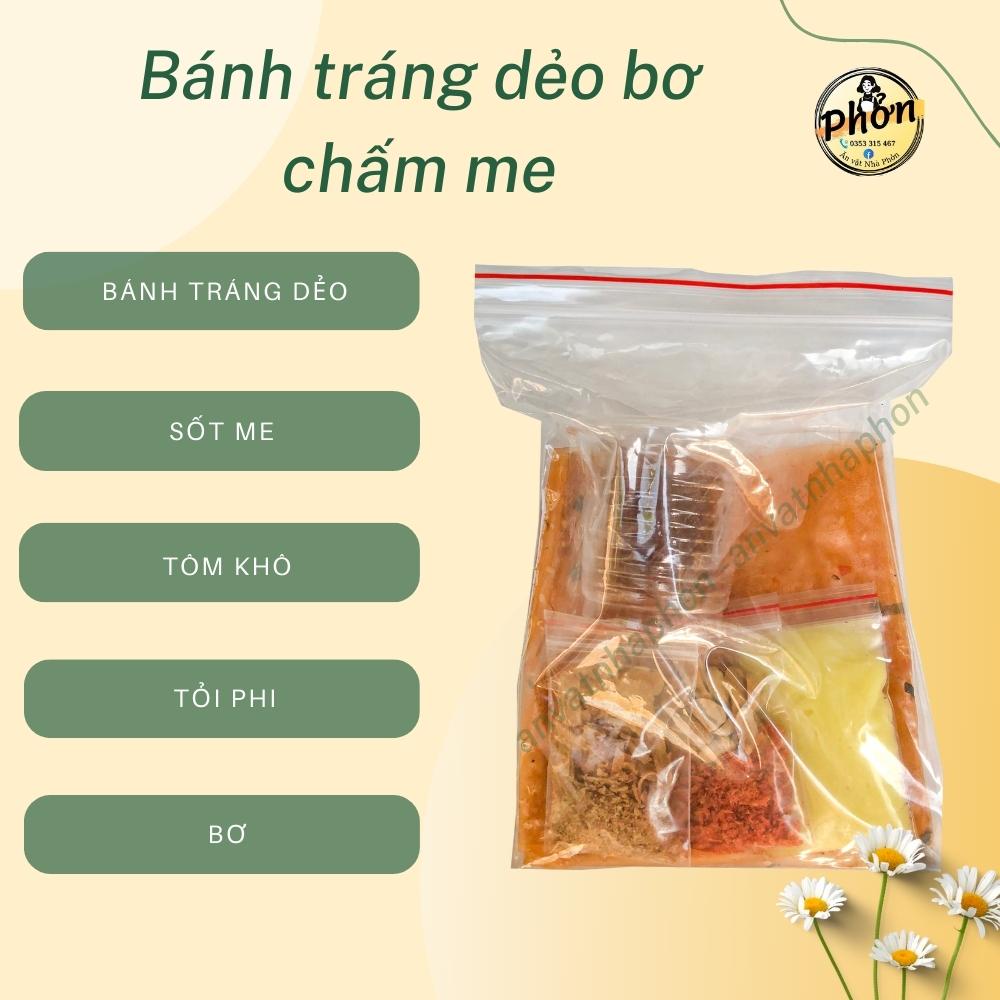 Bánh Tráng Dẻo Chấm Bơ Me, Bánh Tráng, Sốt Me, Tôm Khô, Tỏi Phi, Bơ - Nhà Phởn